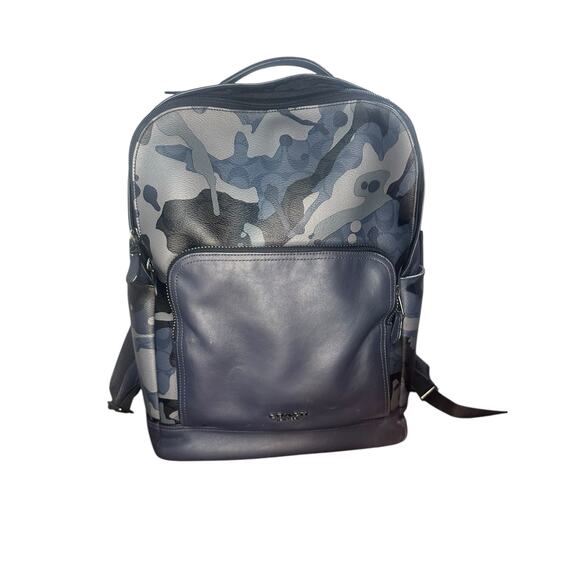 Men’s Coach Blue Camouflage Leather Backpack - Picture 2 of 9